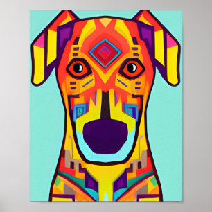 Poster Ilustração decorativa de cão