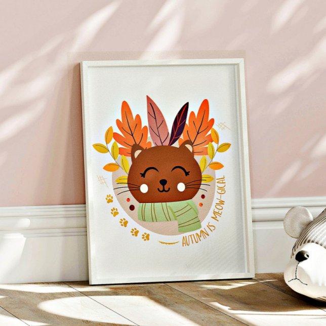 Poster Ilustração Digital Decoração de Berçário Imprimíve (For kitty lovers this beautiful and adorable wall art print will be fantastic for any room decor.)