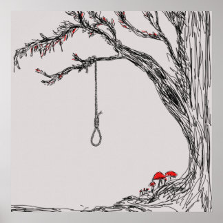 Poster Ilustração do alce e cogumelos de enforcador