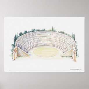Pôster Ilustração do anfiteatro romano