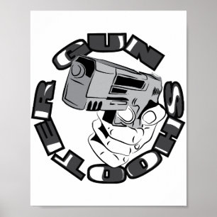 Poster Ilustração do atirador de arma