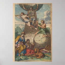 Poster Ilustração do Atlas Vintage