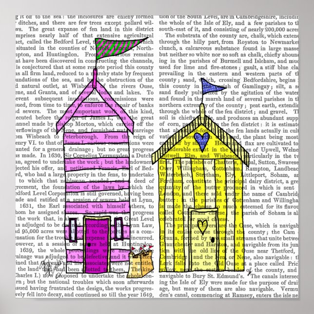 Poster Ilustração do Beach Huts 3 (Frente)