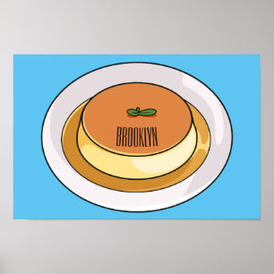 Poster ilustração do caramelo do creme