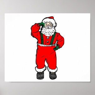 Poster Ilustração do Cartoon Santa Claus