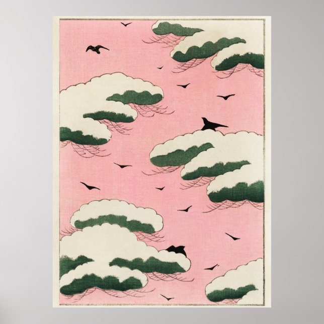 Poster Ilustração do Céu Rosa (Frente)