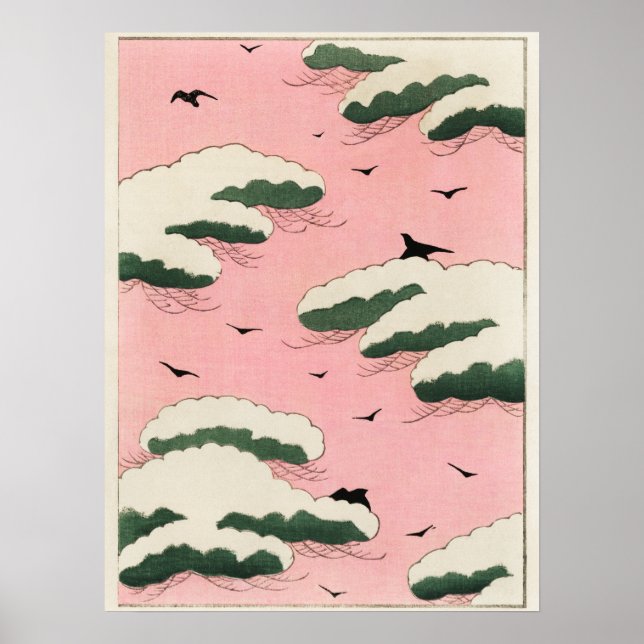 Poster Ilustração do céu rosa de Bijutsu Sekai (Frente)