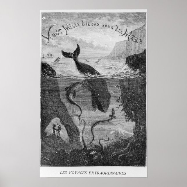 Pôster Ilustração do cobrir '20.000 Leagues Sob o Mar' (Frente)
