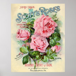 Pôster Ilustração do Cobrir do Catálogo de Flores do Vint