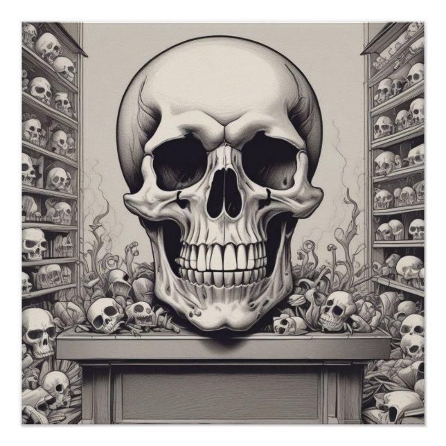 Pôster Ilustração do crânio (Frente)