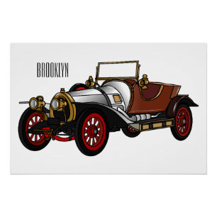 Pôster Ilustração do desenho animado Classic car 1920