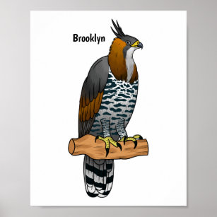 Poster ilustração do desenho animado de aves de águia-orn