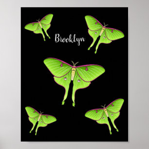 Poster Ilustração do desenho animado de Luna Moth