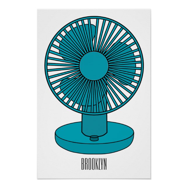 Pôster Ilustração do desenho do ventilador (Frente)