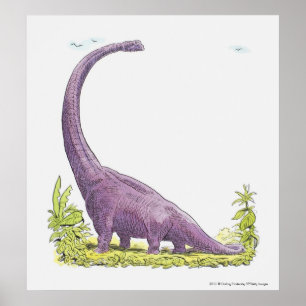Pôster Ilustração do dinossauro de Giraffatitan