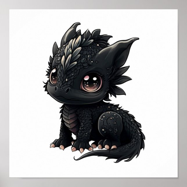 Poster Ilustração do dragão de desenho animado (Frente)