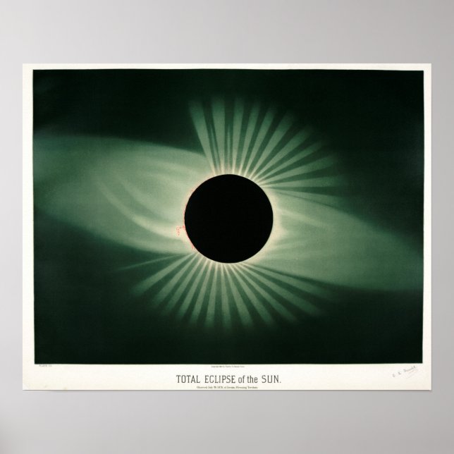 Poster Ilustração do Eclipse Solar Vintage (Frente)