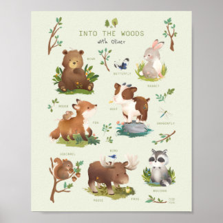 Poster Ilustração do Enfermeiro de Animais da Floresta de