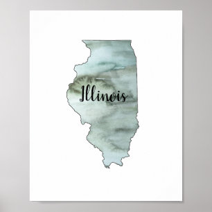 Poster Ilustração do Estado de Illinois