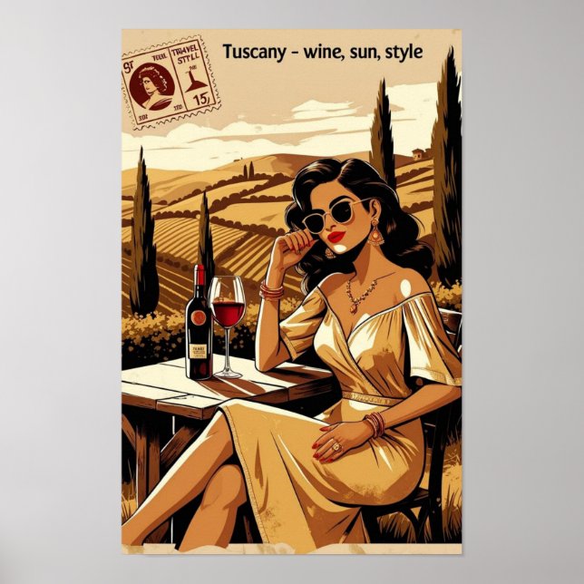 Poster Ilustração do Estaleiro da Toscânia Retroativa - N (Frente)