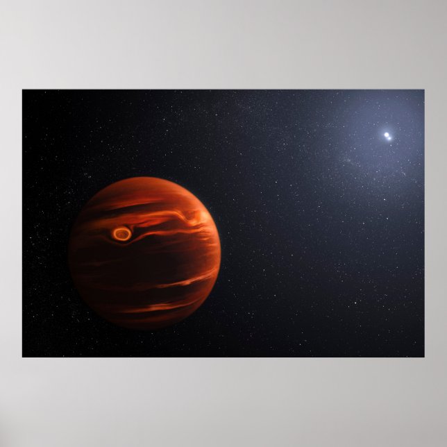 Poster Ilustração Do Exoplaneta Vhs 1256 B E Das Suas Est (Frente)