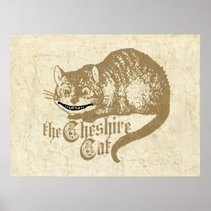 Pôster Ilustração do gato de Cheshire do vintage