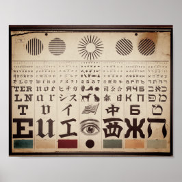 Poster Ilustração do Gráfico de Olhos Vintage