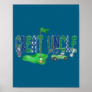 Poster Ilustração do Grande Tio do Golfe Buraco Um