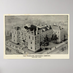 Pôster Ilustração do Hartford Connecticut