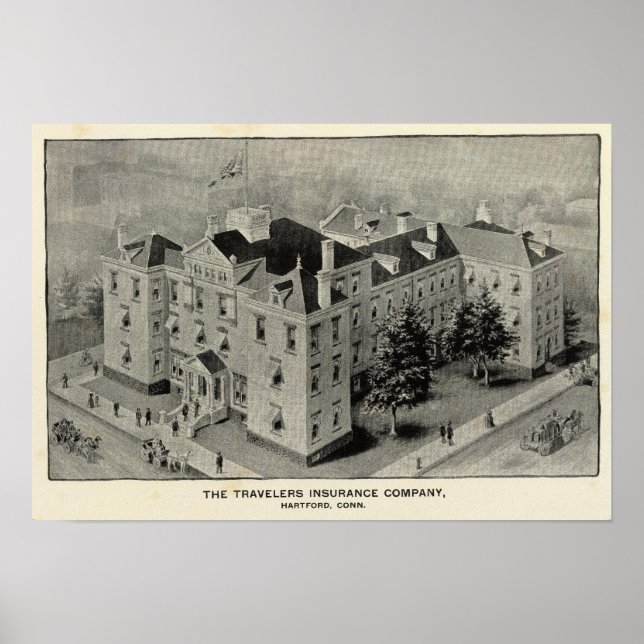 Pôster Ilustração do Hartford Connecticut (Frente)