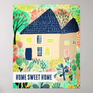 Poster Ilustração do Jardim da Casa Personalizada do HOME