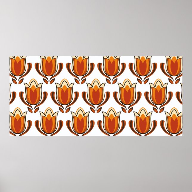 Poster Ilustração do material de padrão retrô da década d (Frente)