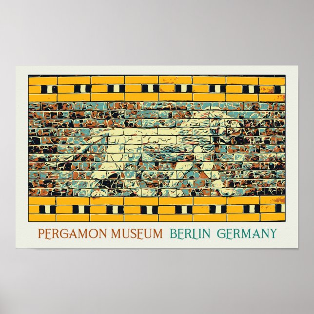 Poster Ilustração do Museu Pérgamo de Berlim Alemanha Pos (Frente)