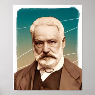 Poster Ilustração do Novelista Francês Victor Hugo