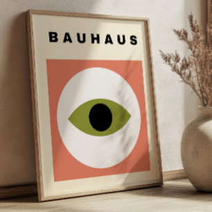 Poster Ilustração do Olho Bauhaus Moderno Retro de Meados