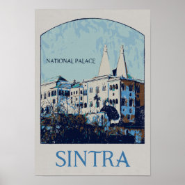 Poster Ilustração do Palácio Nacional Sintra Portugal