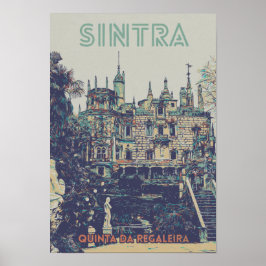 Poster Ilustração do Palácio Sintra Regaleira Portugal