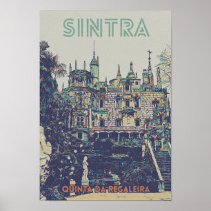 Poster Ilustração do Palácio Sintra Regaleira Portugal