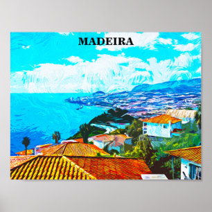Poster Ilustração do Panorama de Portugal Madeira