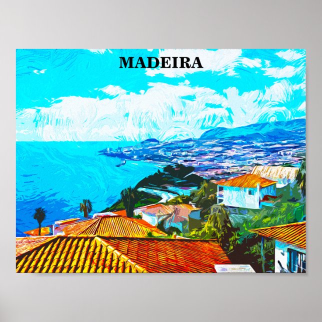 Poster Ilustração do Panorama de Portugal Madeira (Frente)