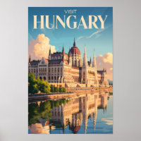 Ilustração do Parlamento da Hungria Arte de Viagem