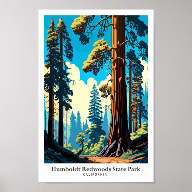 Poster Ilustração do Parque Estadual de Sequoias de Humbo (Frente)