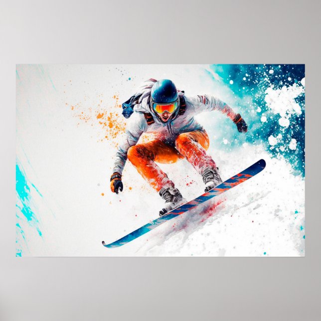 Poster Ilustração do Snowboarder (Frente)