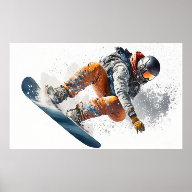 Poster Ilustração do Snowboarder (Frente)