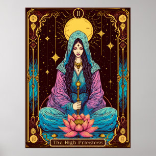 Poster Ilustração do Tarot, a Sumo Sacerdotisa