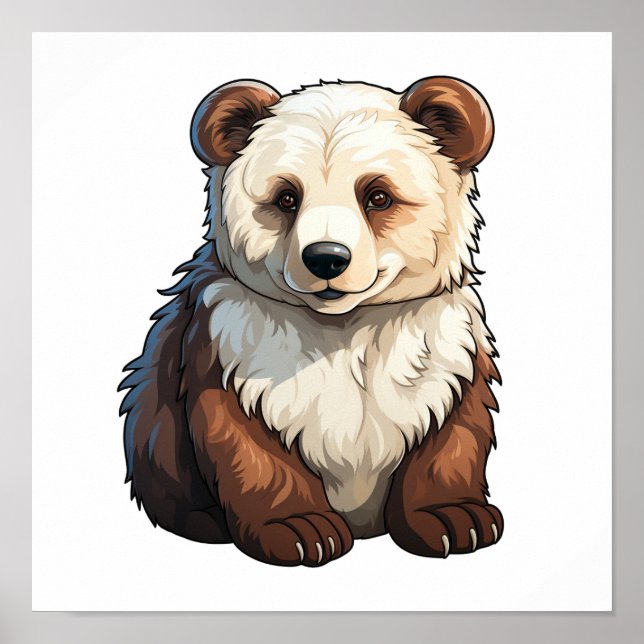 Poster Ilustração do urso de desenho animado (Frente)