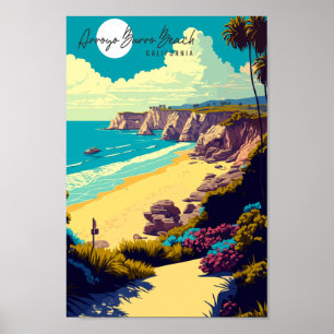 Poster Ilustração do viagem da Califórnia em Arroyo Burro