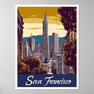 Poster Ilustração do Viagem da Califórnia em São Francisc