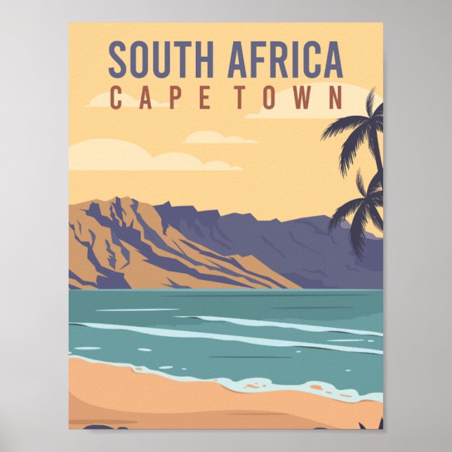 Poster Ilustração do Viagem da Cidade do Cabo, África do  (Frente)