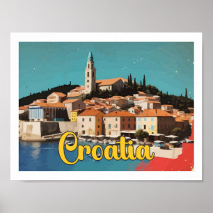 Poster Ilustração do Viagem de Arte Pop da Croácia